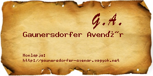 Gaunersdorfer Avenár névjegykártya